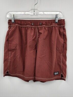 Saxx Men's Brick Red Athletic Shorts Sz M